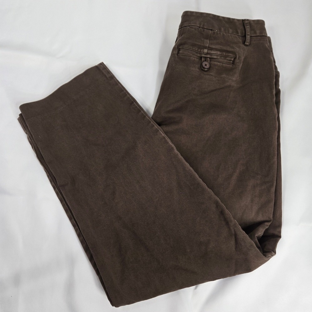 Vintage Talbots Petites Pants Womens 12P Brown Stretch Chinos Grandpacore Y2K - Picture 10 of 11